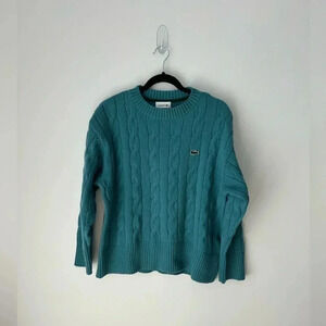 Lacoste alpaca hair cable knit sweater